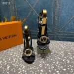 Louis Vuitton Women LV Met Sandal Black Satin Leather 1ACAIN - immagine 5
