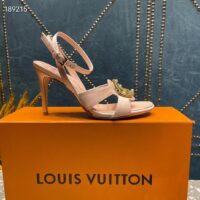 Louis Vuitton Women LV Met Sandal Nude Pink Satin Leather 1ACAJ2 (1)