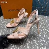 Louis Vuitton Women LV Met Sandal Nude Pink Satin Leather 1ACAJ2 (1)