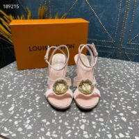 Louis Vuitton Women LV Met Sandal Nude Pink Satin Leather 1ACAJ2 (1)