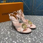 Louis Vuitton Women LV Met Sandal Nude Pink Satin Leather 1ACAJ2 - Image 4