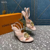 Louis Vuitton Women LV Met Sandal Nude Pink Satin Leather 1ACAJ2 (1)