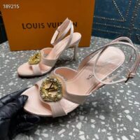 Louis Vuitton Women LV Met Sandal Nude Pink Satin Leather 1ACAJ2 (1)