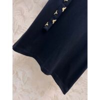 Louis Vuitton Women LV Monogram Accent Lavaliere T-Shirt Cotton Black (3)