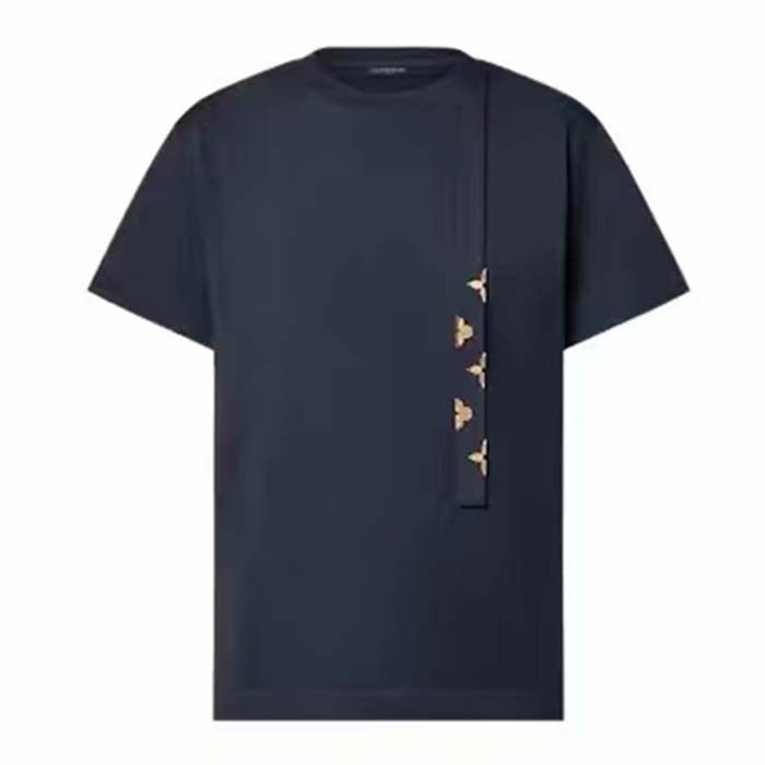 Louis Vuitton Women LV Monogram Accent Lavaliere T-Shirt Cotton Black