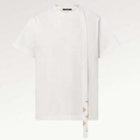 Louis Vuitton Women LV Monogram Accent Lavaliere T-Shirt Cotton White 1AC1MT (6)