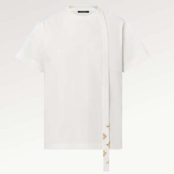 Louis Vuitton Women LV Monogram Accent Lavaliere T-Shirt Cotton White 1AC1MT