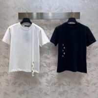 Louis Vuitton Women LV Monogram Accent Lavaliere T-Shirt Cotton White 1AC1MT (6)