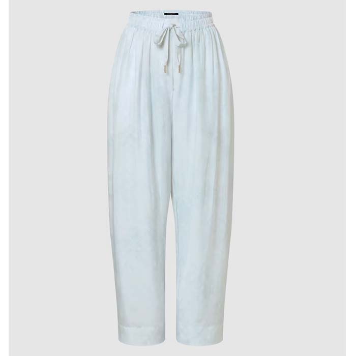 Louis Vuitton Women LV Monogram Cloud Baggy Pajama Pants Silk Sky Blue 1AC2HG