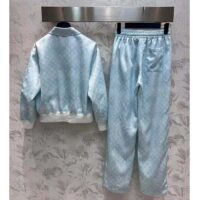 Louis Vuitton Women LV Monogram Cloud Baggy Pajama Pants Silk Sky Blue 1AC2HG (3)