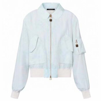 Louis Vuitton Women LV Monogram Cloud Bomber Jacket Silk Sky Blue 1AC0M5
