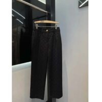 Louis Vuitton Women LV Monogram Jogging Pants Black Regular Fit 1AFHNP (3)
