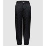 Louis Vuitton Women LV Monogram Jogging Pants Black Regular Fit 1AFHNP
