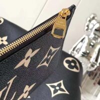 Louis Vuitton Women LV Neverfull MM Black Monogram Embossed Grained Cowhide Leather M58907 (9)