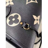 Louis Vuitton Women LV Neverfull MM Black Monogram Embossed Grained Cowhide Leather M58907 (9)