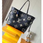 Louis Vuitton Women LV Neverfull MM Black Monogram Embossed Grained Cowhide Leather M58907 - immagine 2