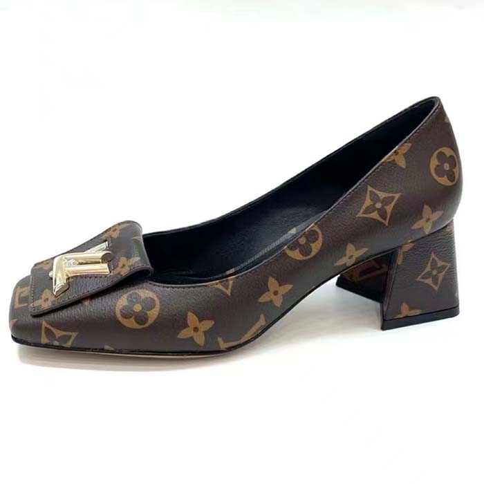 Louis Vuitton Women LV Pump Brown Monogram Flower Canvas