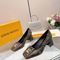 Louis Vuitton Women LV Pump Brown Monogram Flower Canvas (1)