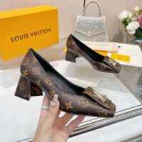 Louis Vuitton Women LV Pump Brown Monogram Flower Canvas (1)