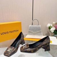 Louis Vuitton Women LV Pump Brown Monogram Flower Canvas (1)