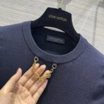 Louis Vuitton Women LV Ribbed Knit Top Wool Cashmere Dark Blue 1AFFRR - Image 6