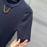 Louis Vuitton Women LV Ribbed Knit Top Wool Cashmere Dark Blue 1AFFRR - Image 7
