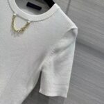 Louis Vuitton Women LV Ribbed Knit Top Wool Cashmere Milky White 1AC4GM - Image 6