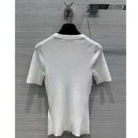 Louis Vuitton Women LV Ribbed Knit Top Wool Cashmere Milky White 1AC4GM (8)