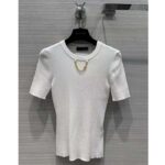 Louis Vuitton Women LV Ribbed Knit Top Wool Cashmere Milky White 1AC4GM - Image 2