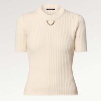Louis Vuitton Women LV Ribbed Knit Top Wool Cashmere Milky White 1AC4GM (8)