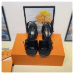 Louis Vuitton Women LV Shake Platform Sandal Black Calf Leather Lambskin 1ABVRQ - Image 7
