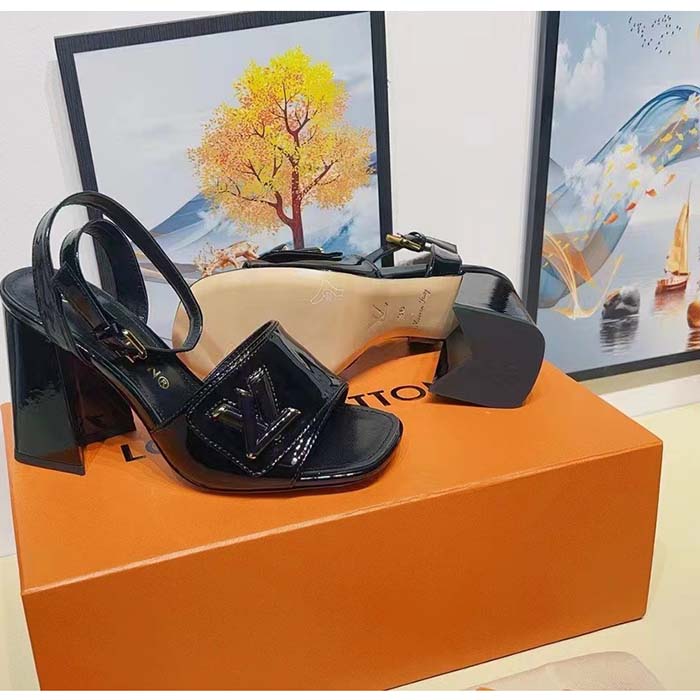 Louis Vuitton Women LV Shake Platform Sandal Black Calf Leather Lambskin 1ABVRQ