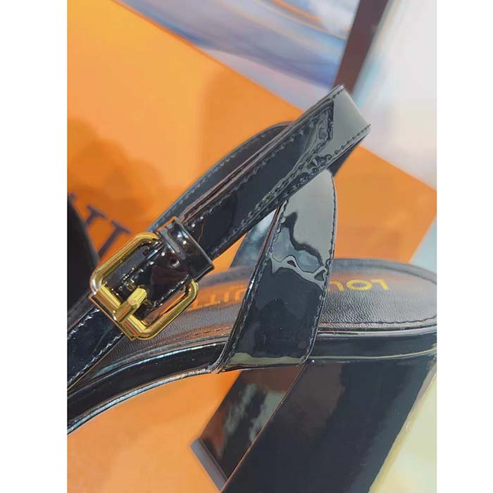 Louis Vuitton Women LV Shake Platform Sandal Black Calf Leather Lambskin 1ABVRQ