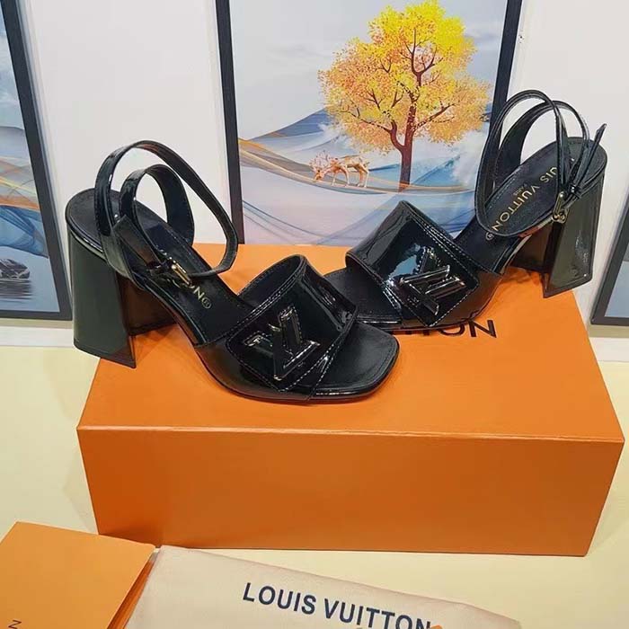 Louis Vuitton Women LV Shake Platform Sandal Black Calf Leather Lambskin 1ABVRQ