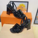 Louis Vuitton Women LV Shake Platform Sandal Black Calf Leather Lambskin 1ABVRQ - Image 3