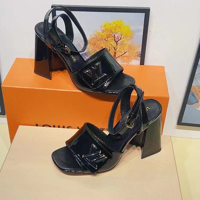 Louis Vuitton Women LV Shake Platform Sandal Black Calf Leather Lambskin 1ABVRQ