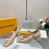 Louis Vuitton Women LV Shake Pump Beige Patent Calf Leather 5.5 CM Heel (7)