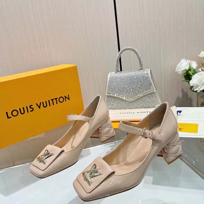 Louis Vuitton Women LV Shake Pump Beige Patent Calf Leather 5.5 CM Heel