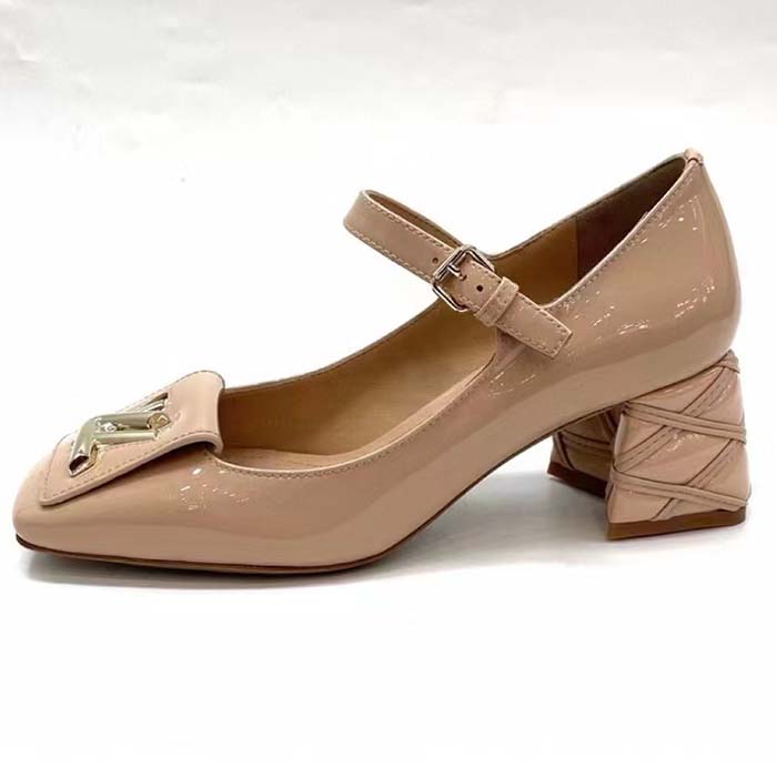 Louis Vuitton Women LV Shake Pump Beige Patent Calf Leather 5.5 CM Heel