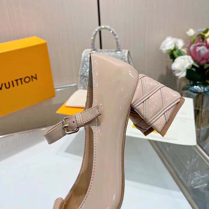 Louis Vuitton Women LV Shake Pump Beige Patent Calf Leather 5.5 CM Heel