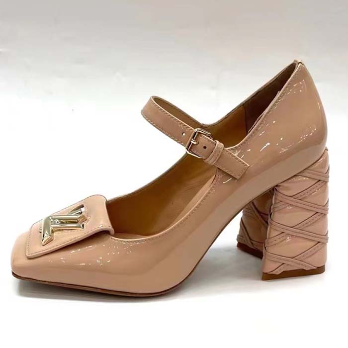 Louis Vuitton Women LV Shake Pump Beige Patent Calf Leather 9.5 CM Heel