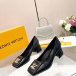 Louis Vuitton Women LV Shake Pump Black Calf Leather 5.5 CM Heel – Image 2