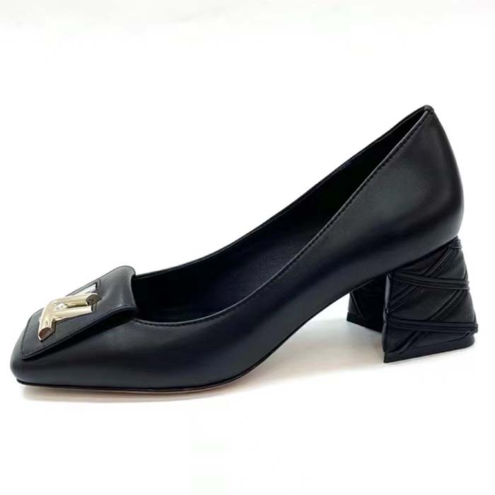 Louis Vuitton Women LV Shake Pump Black Calf Leather 5.5 CM Heel