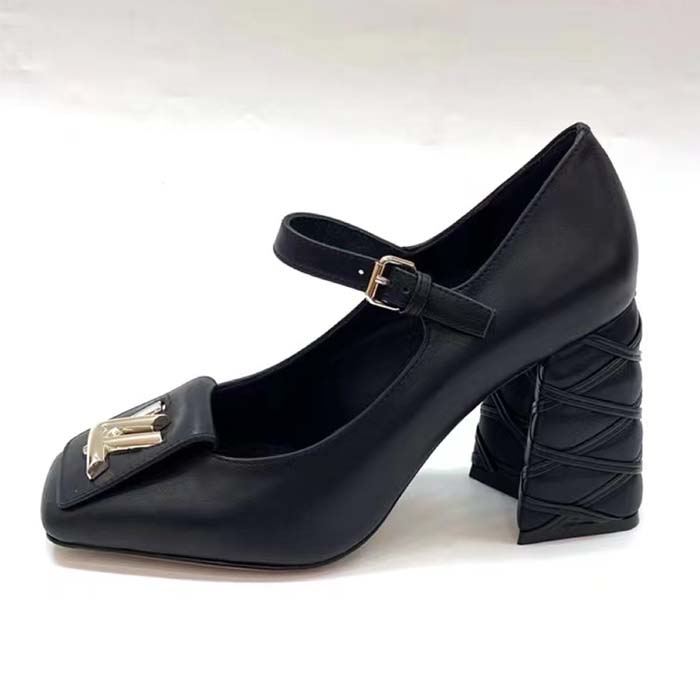 Louis Vuitton Women LV Shake Pump Black Calf Leather 9.5 CM Heel