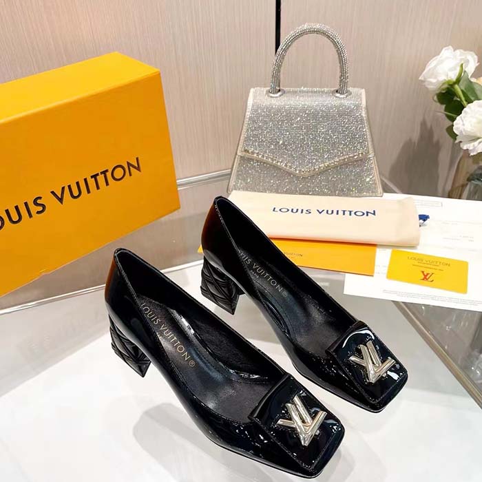 Louis Vuitton Women LV Shake Pump Black Patent Calf Leather