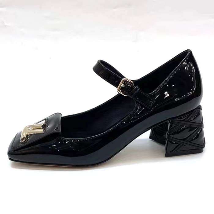 Louis Vuitton Women LV Shake Pump Black Patent Calf Leather 5.5 CM Heel