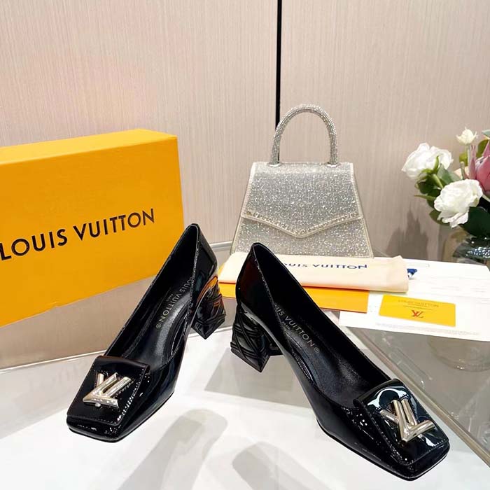 Louis Vuitton Women LV Shake Pump Black Patent Calf Leather