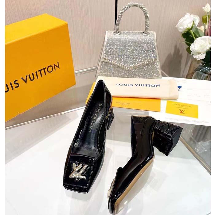 Louis Vuitton Women LV Shake Pump Black Patent Calf Leather
