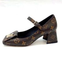 Louis Vuitton Women LV Shake Pump Brown Monogram Flower Canvas 5.5 CM Heel (8)