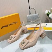 Louis Vuitton Women LV Shake Slingback Pump Beige Patent Calf Leather (8)